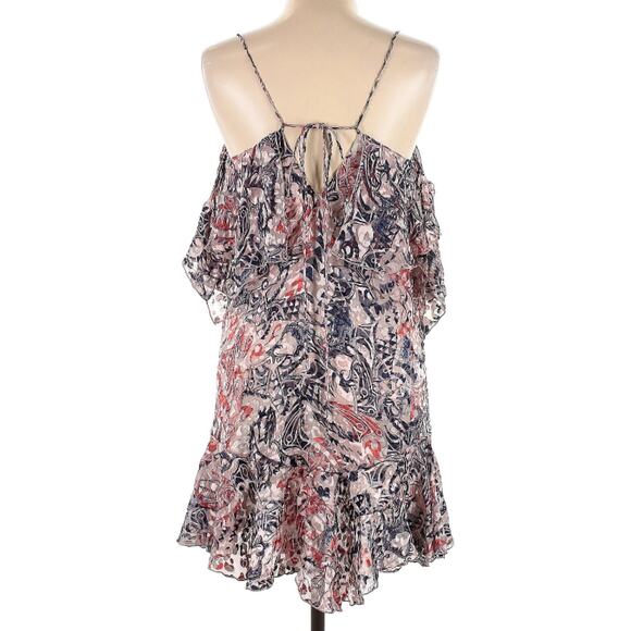 IRO Beverley Silk Blend Velvet Burnout Drapey Mini Dress 34 US 2 XS - Picture 5 of 10